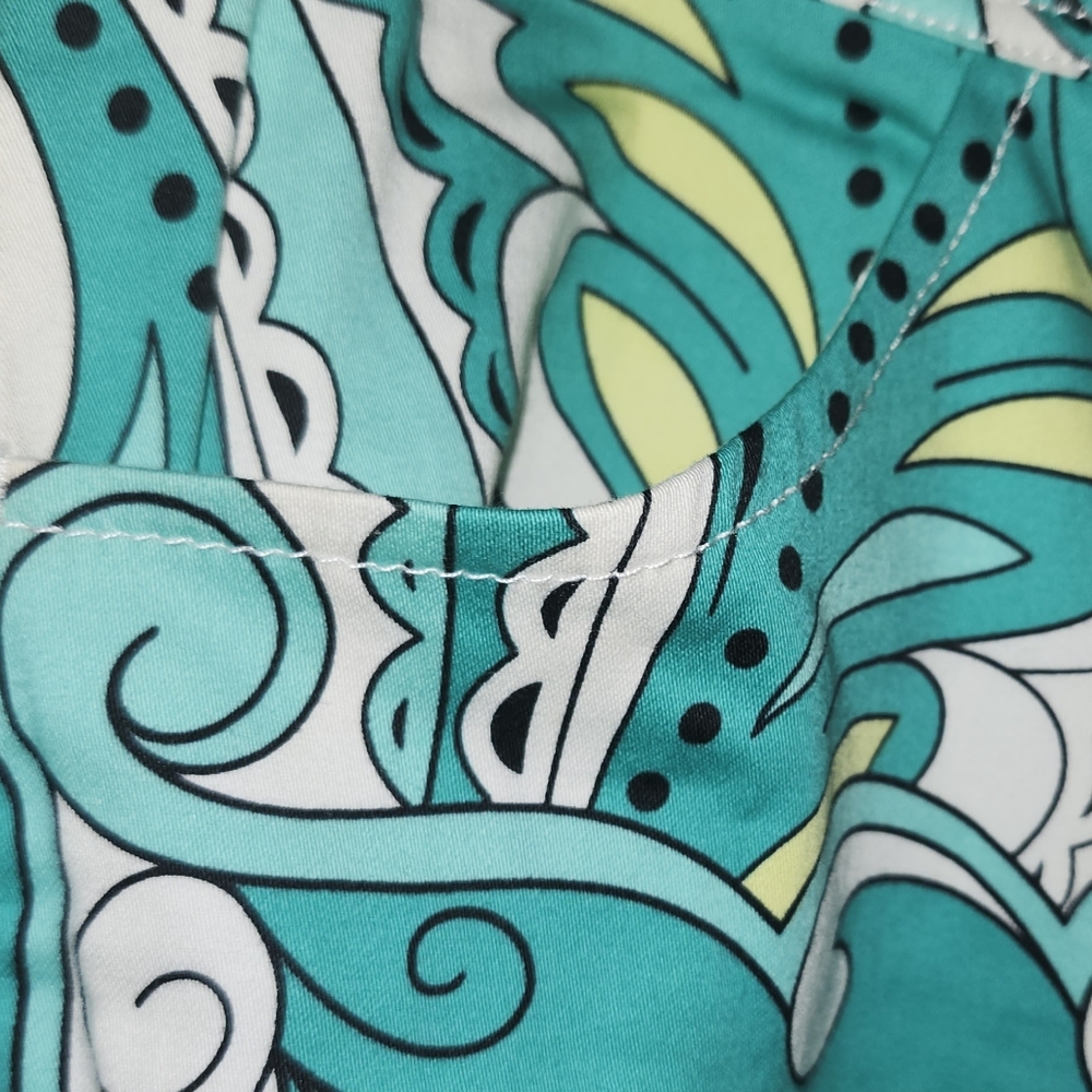 Spanner Teal, Black & White Patterned Capris - image 3